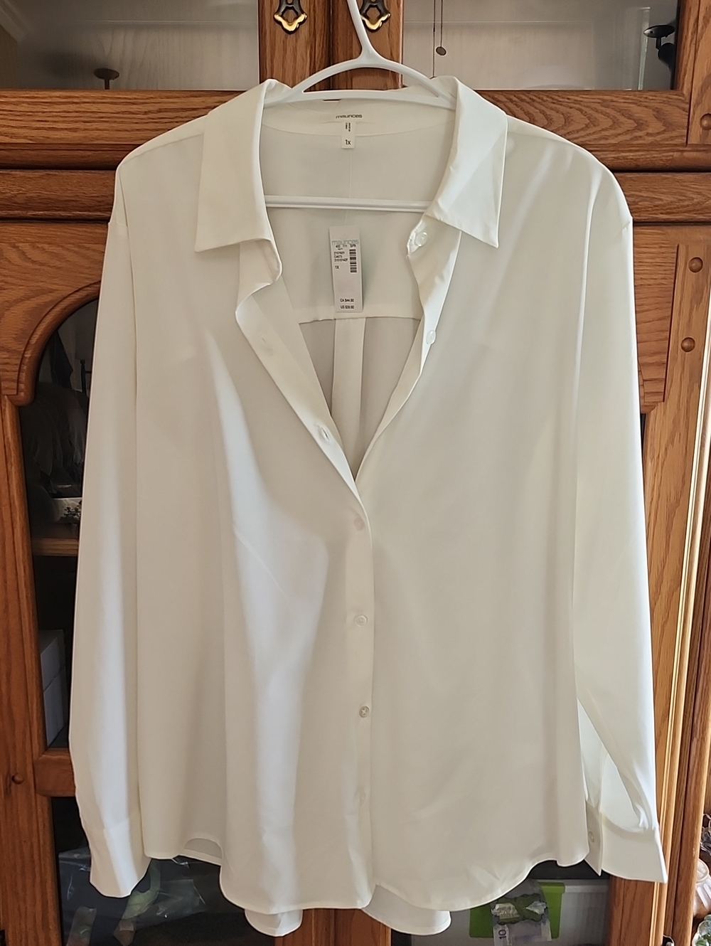 Maurices White Men's Casual Button-Down Shirt